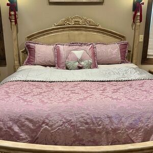 Dian Austin Couture, Soft Purple and Gray/Silver King Duvet Set